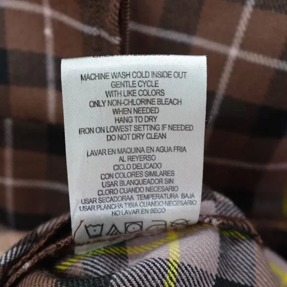 GB Plaid Dress JR. Junior XL Sleeveless Short Brown Plaid Preppy Dark Academia - Picture 12 of 16